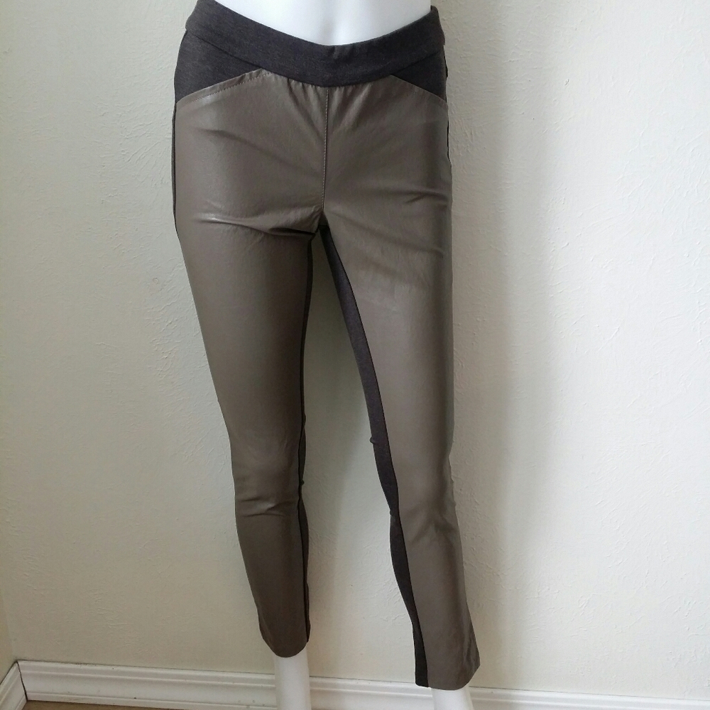 Slim Faux-Leather Leggings in brown